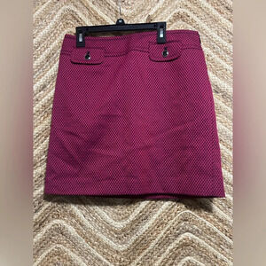 Ann Taylor Loft Women's Petite Mini Skirt, Textured, Red and Black, Size 6P